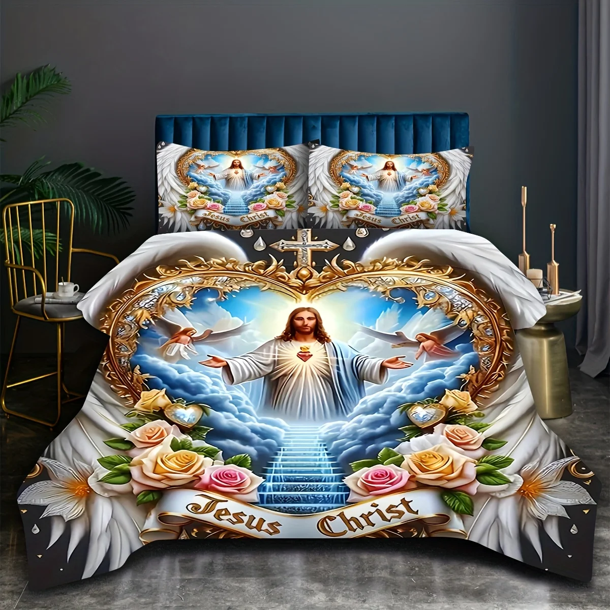 Duvet Cover Sets With Zipper - Set Sprei Cetak Digital Sayap Kudus