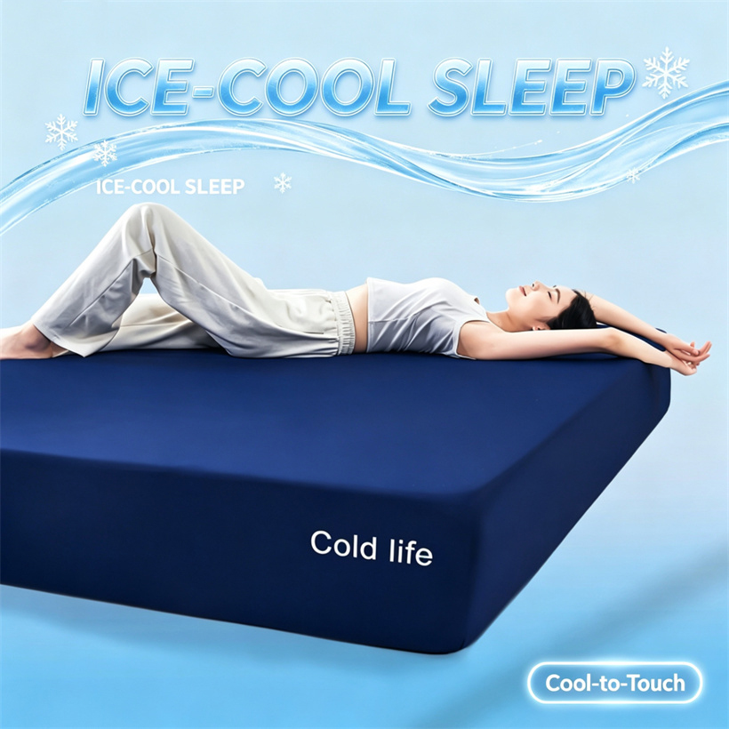Fitted Bed Sheets Deep Pocket - Sprei Kasur Dingin Ice-Cool Touch, Linen