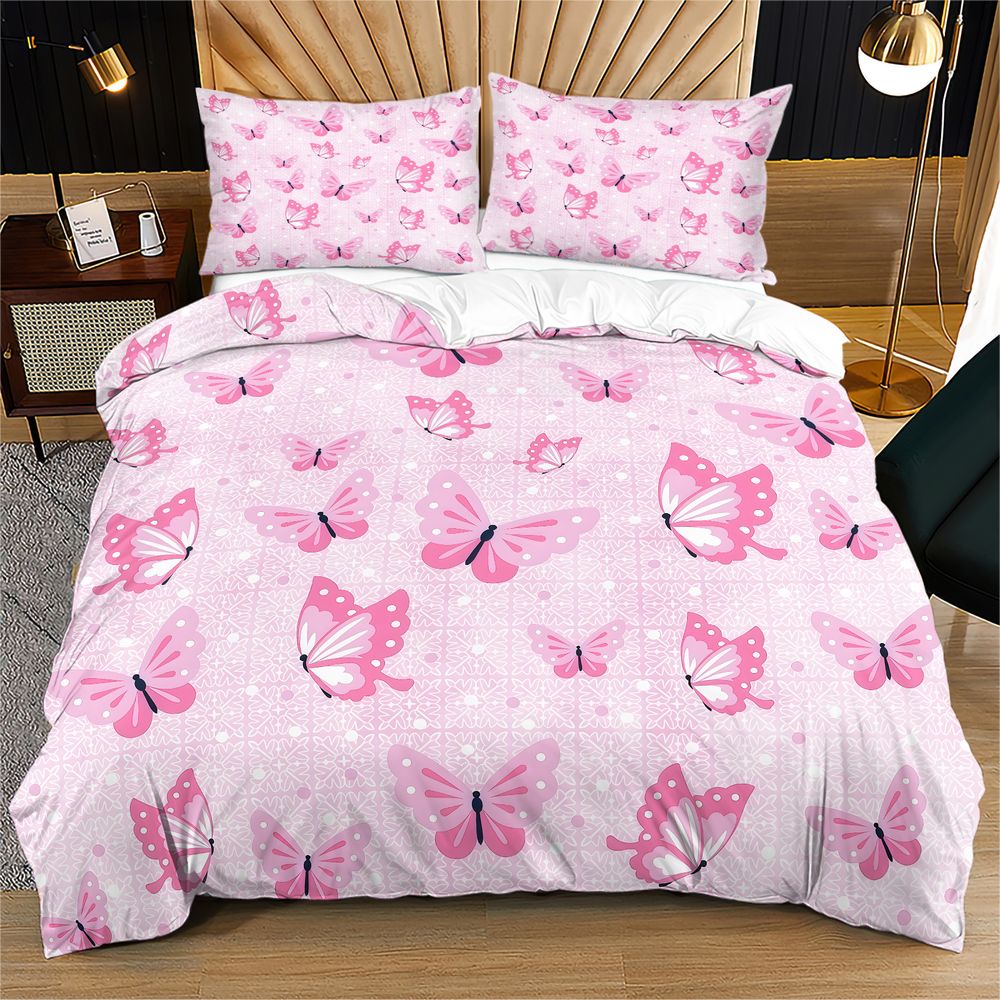 Aesthetic Floral Duvet Cover - Set Sprei Kupu-kupu Estetik Motif Bunga,
