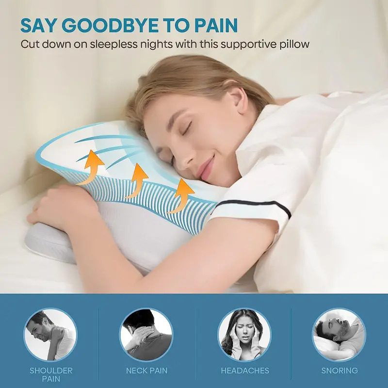 Memory Foam Orthopedic Pillow Neck Pain - Bantal Ortopedi Tanpa Bau Untuk Nyeri