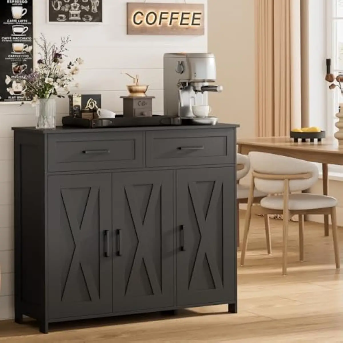 Storage & Organization - Lemari Penyimpanan Kopi dengan Laci, Lemari