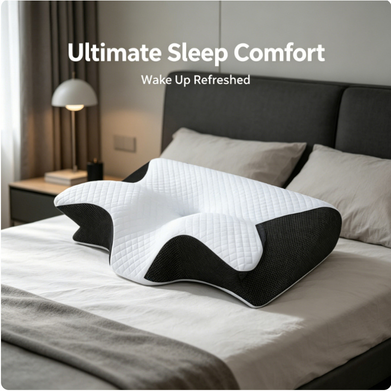 Memory Foam Orthopedic Pillow Neck Pain - Bantal Leher Memory Foam untuk Tidur