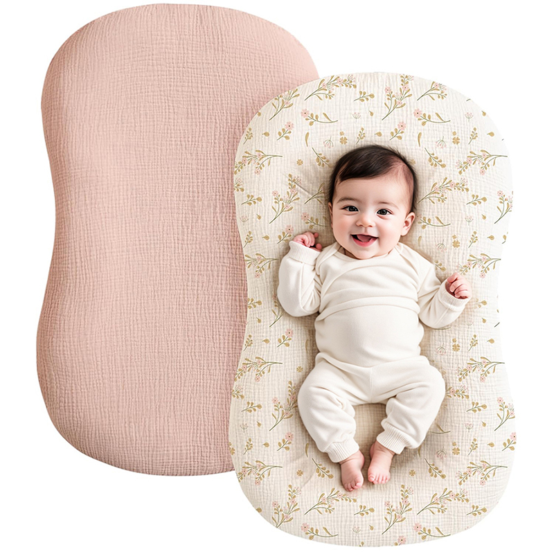 Muslin Cotton Bedspread - 2 Buah Sarung Lounger Bayi Katun