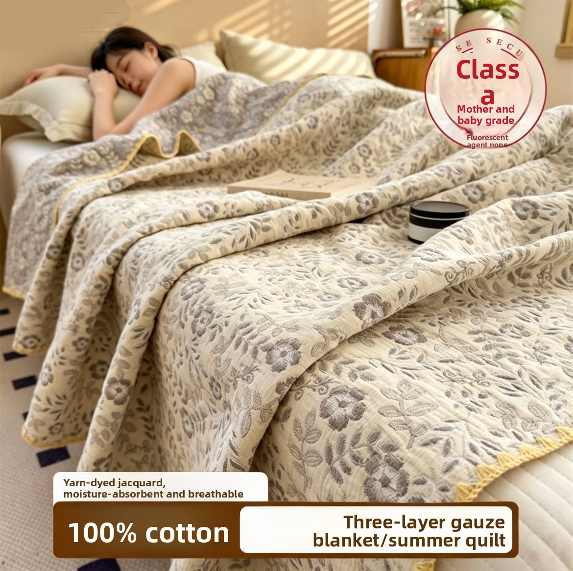 Muslin Cotton Bedspread - Selimut Muslin 100% Katun Bernapas 3