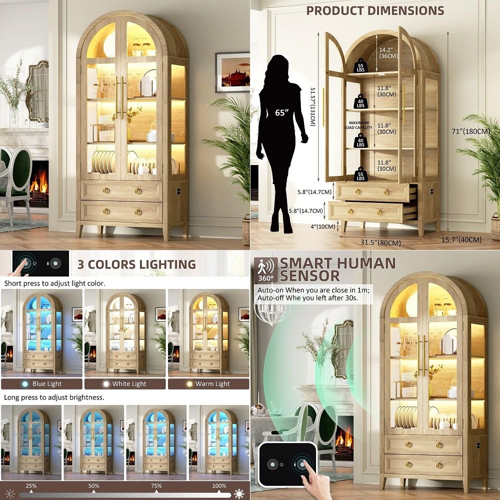Lighting - 71 Lemari Pajangan Lengkung dengan Pintu