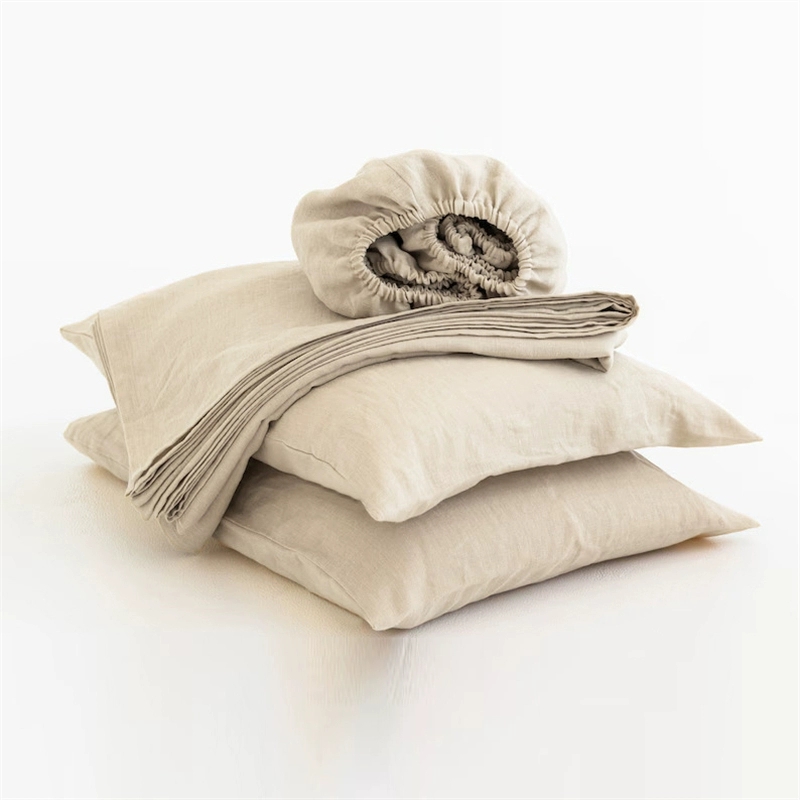 Fitted Bed Sheets Deep Pocket - Sprei Linen 100% Lembut, Set Sprei