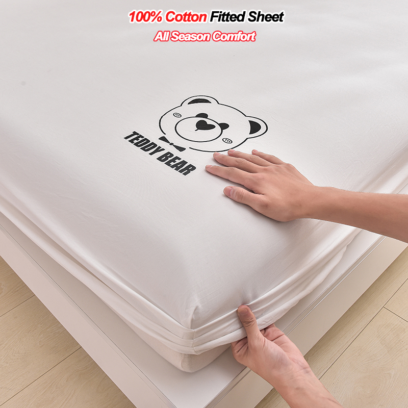 Fitted Bed Sheets Deep Pocket - Sprei Katun 100% dengan Kantong Dalam