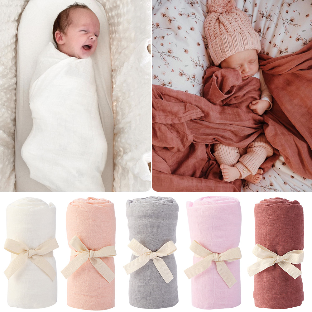 Muslin Cotton Bedspread - Selimut katun bambu padat bayi menerima