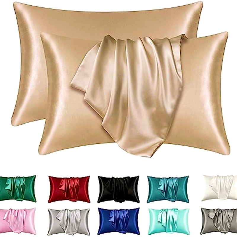 Satin Silk Pillowcase Hair Skin - 2pcs Sarung Bantal Sutra Satin untuk