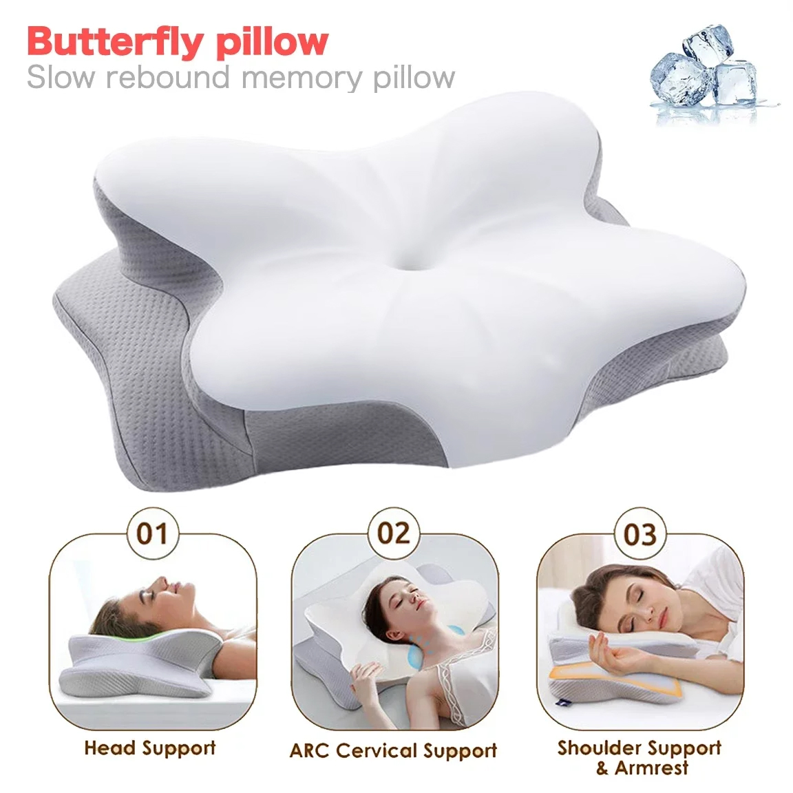 Memory Foam Orthopedic Pillow Neck Pain - Bantal Busa Memori Ortopedi Ergonomis Bersirkulasi