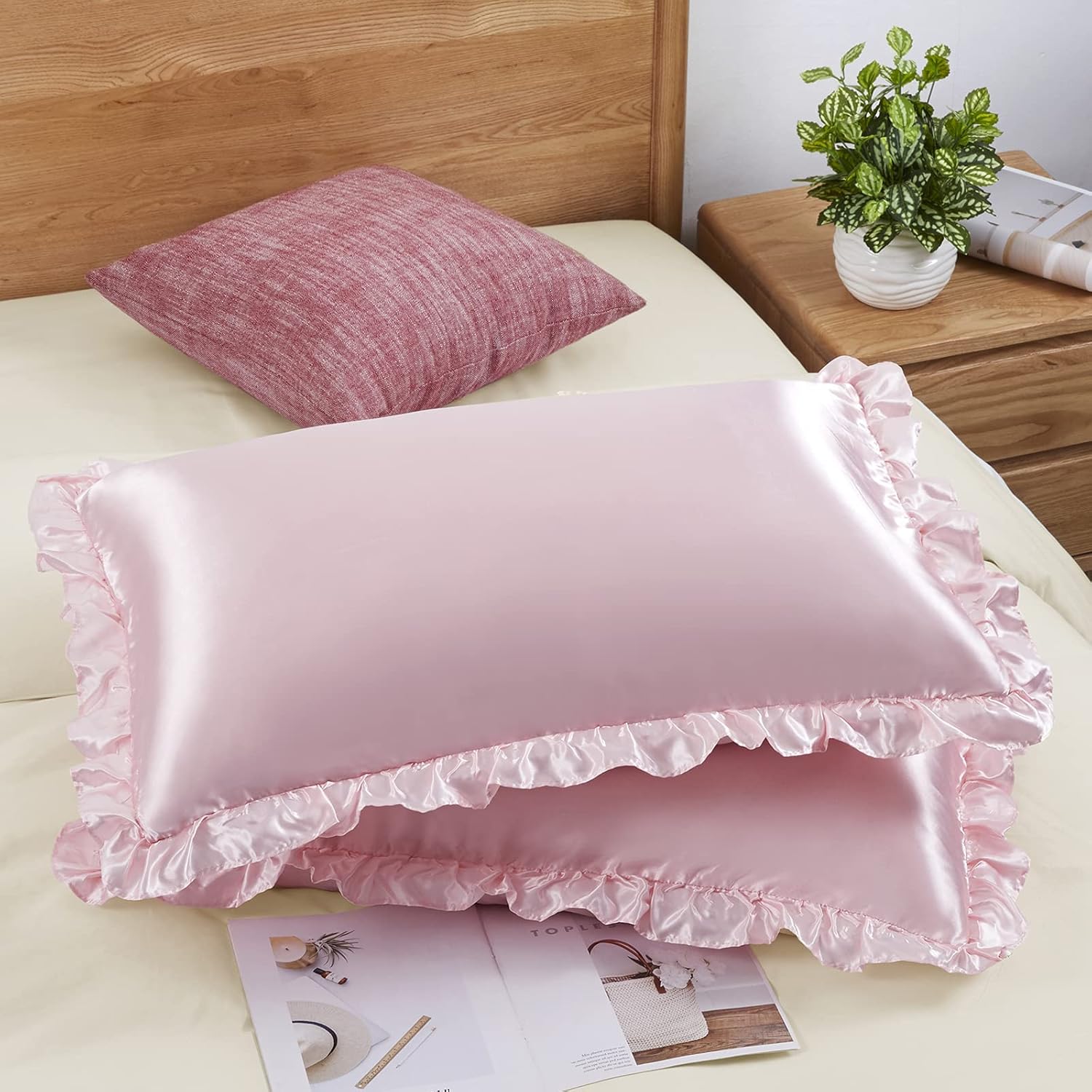 Satin Silk Pillowcase Hair Skin - 2 Buah Sarung Bantal Satin Berkerut