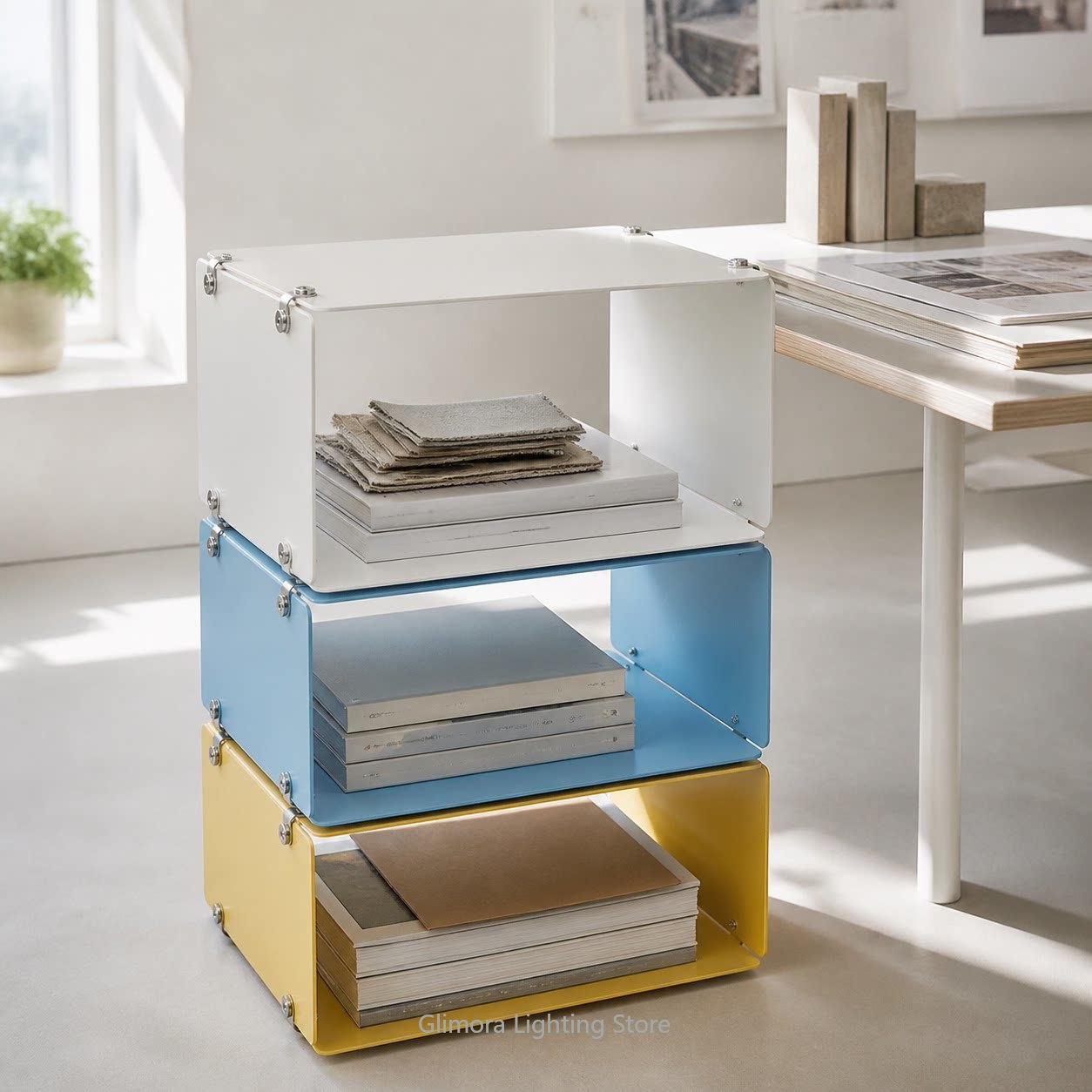 Storage & Organization - Lemari Penyimpanan Aluminium Magnetik Modular Berwarna-warni