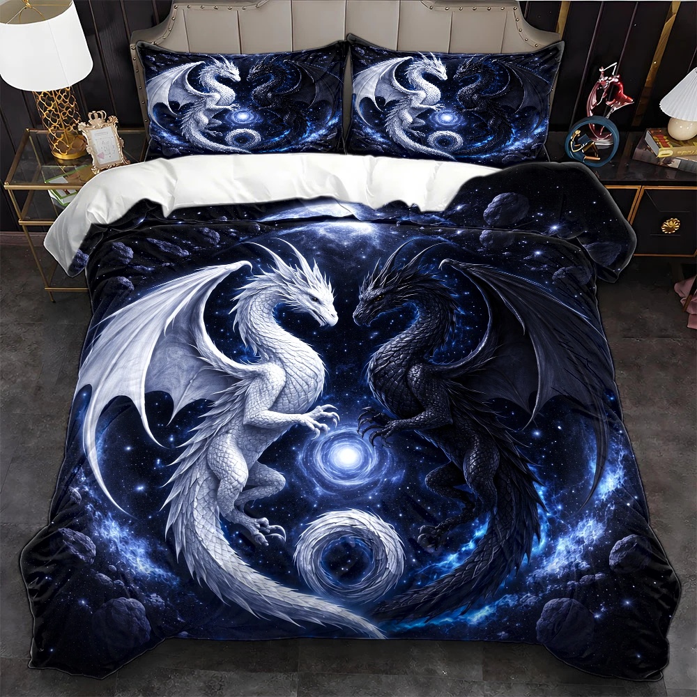 Duvet Cover Sets With Zipper - Set Selimut Totem Naga Langit Berbintang