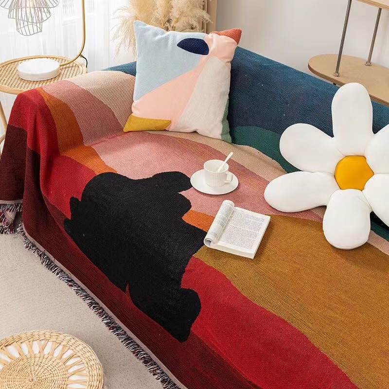 Boho Throw Blanket Fringe - Tekstil City Ins Twilight selimut benang