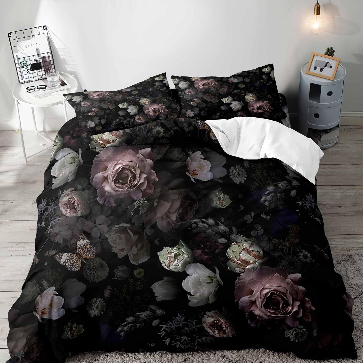 Set Seprai Queen Penutup Selim - Aesthetic Floral Duvet Cover ulasan dan harga