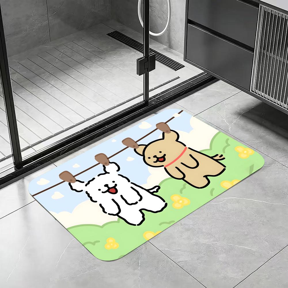 Anime L-LINE FRIENDS Keset Lan - Quick Dry Diatomite Bath Mat ulasan dan harga