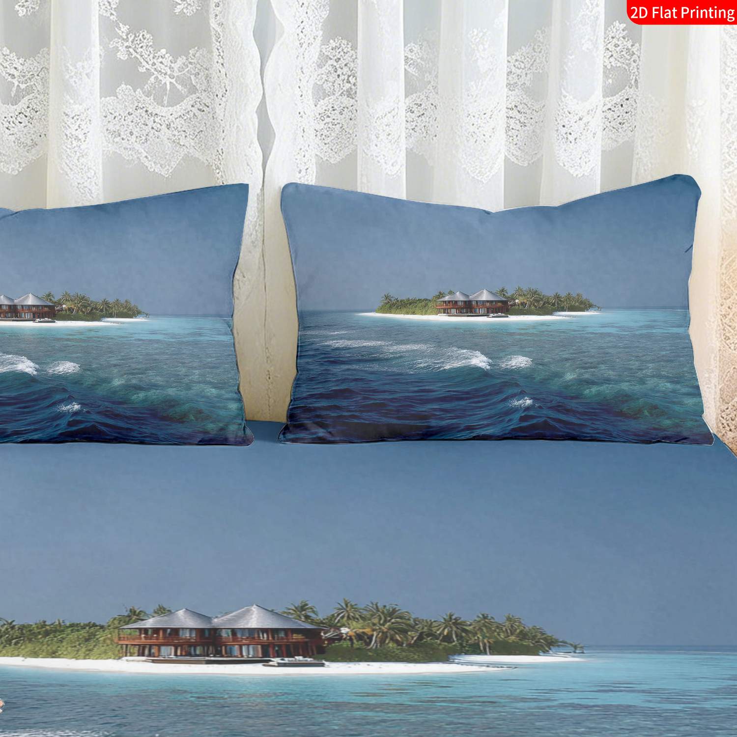 Set Sprei Pulau Tropis Motif P - Fitted Bed Sheets Deep Pocket ulasan dan harga