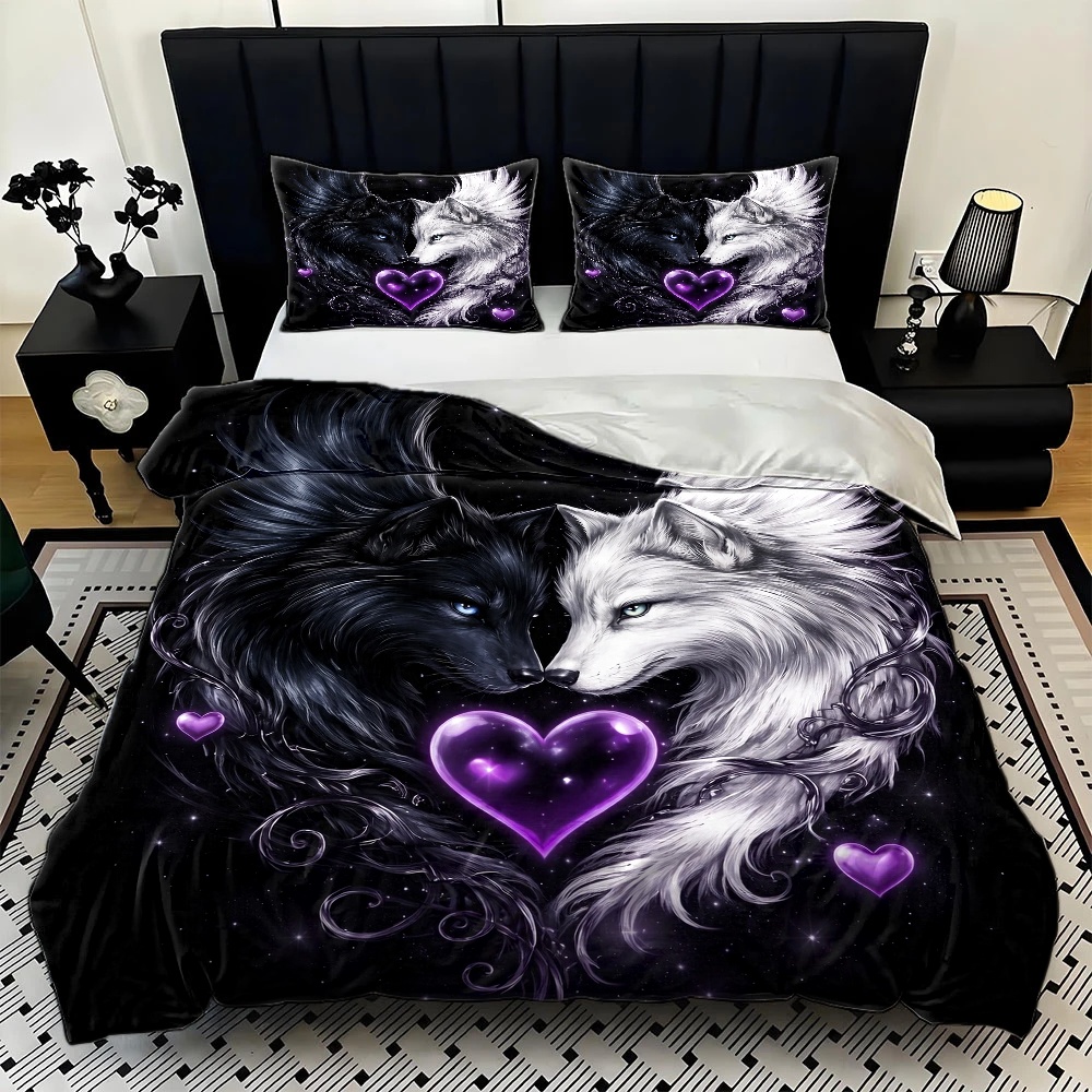 3Pc Set Sprei Motif Hati Serig - Duvet Cover Sets With Zipper ulasan dan harga