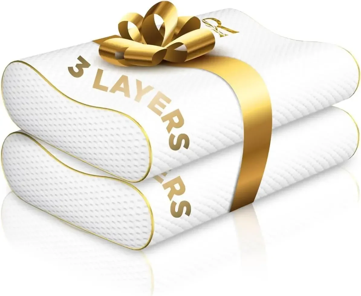 2-Pack Bantal Memory Foam Quee - Memory Foam Orthopedic Pillow Neck Pain ulasan dan harga