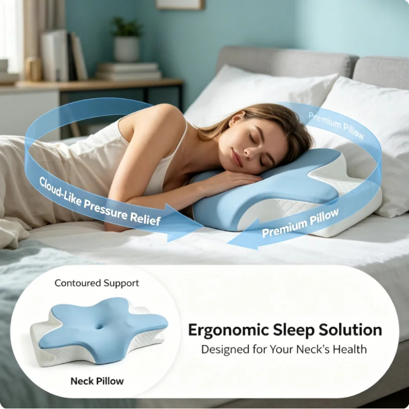 Bantal Tidur Cervical Memory F - Memory Foam Orthopedic Pillow Neck Pain ulasan dan harga