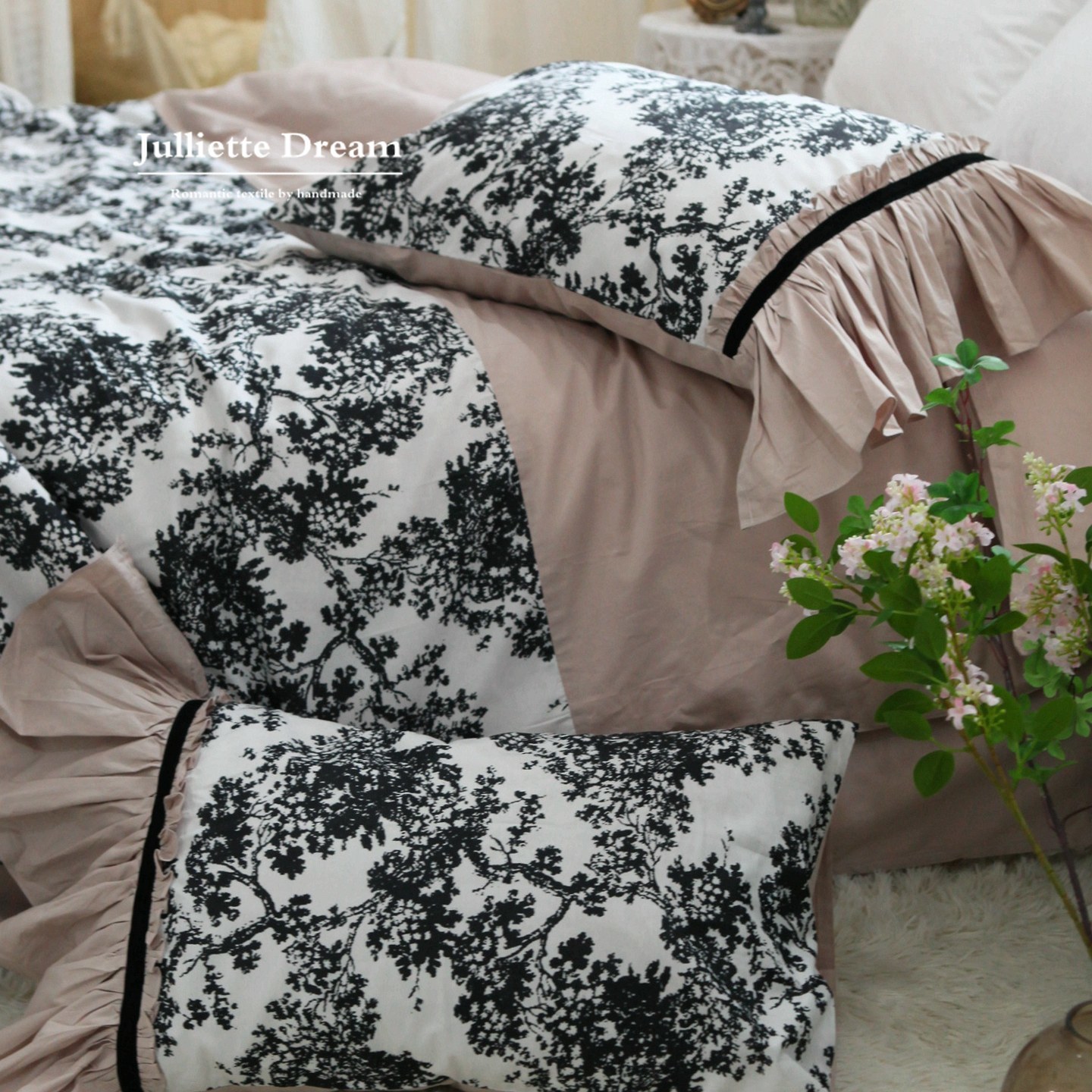 Set Sprei Gaya Putri Prancis C - Aesthetic Floral Duvet Cover ulasan dan harga
