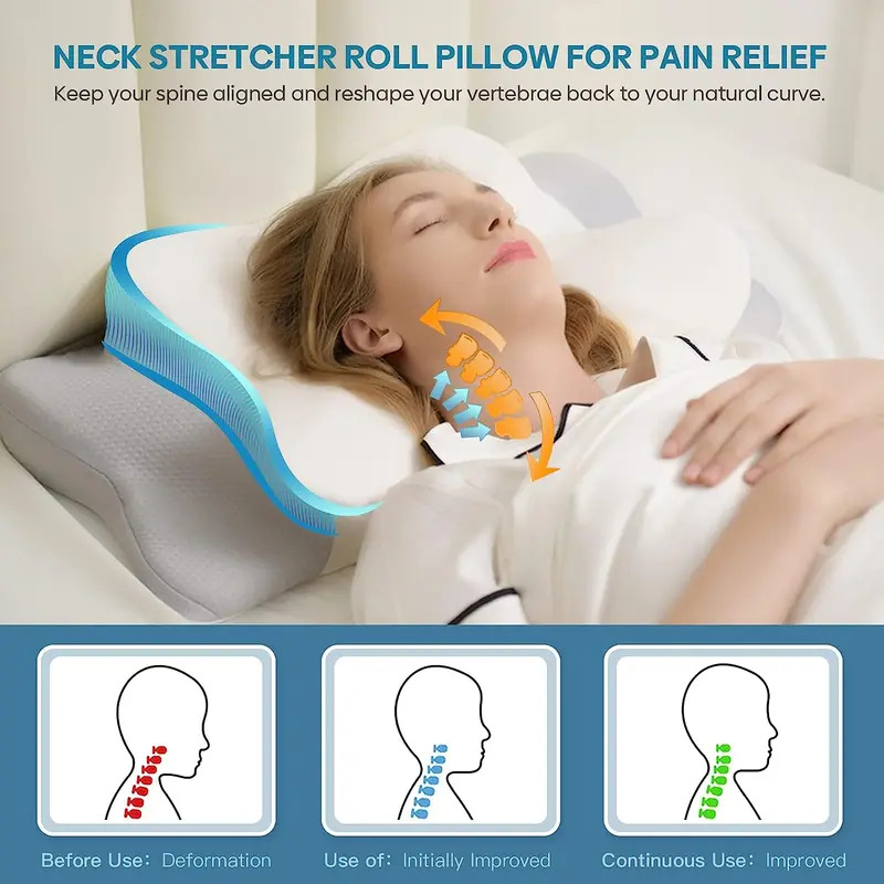 Bantal Ortopedi Tanpa Bau Untu - Memory Foam Orthopedic Pillow Neck Pain ulasan dan harga