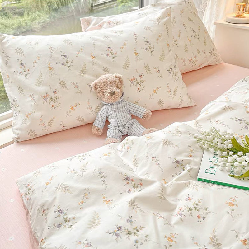 Ins sarung bantal sprei bunga  - Aesthetic Floral Duvet Cover ulasan dan harga