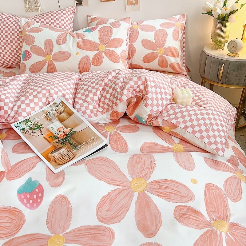 Ins sarung bantal sprei bunga  - Aesthetic Floral Duvet Cover ulasan dan harga