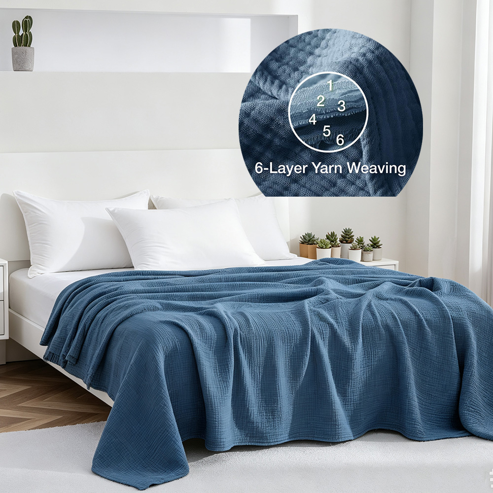 Selimut Muslin Katun 6 Lapis,  - Muslin Cotton Bedspread ulasan dan harga