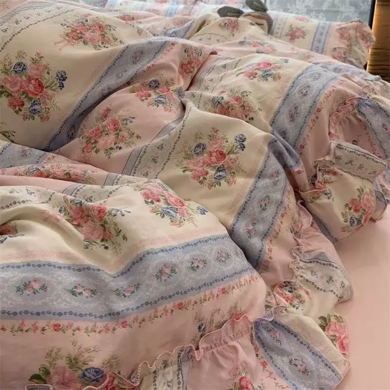 Set Seprai Bunga Putri Gaya Ko - Aesthetic Floral Duvet Cover ulasan dan harga