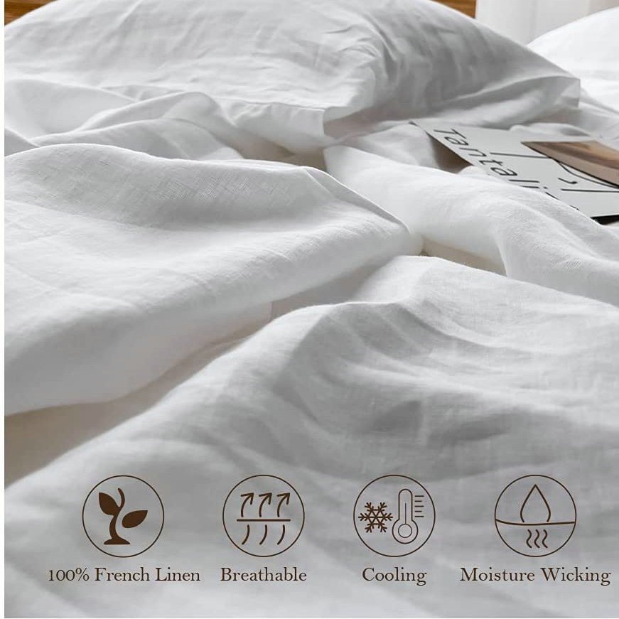 Sprei Linen 100% Lembut, Set S - Fitted Bed Sheets Deep Pocket ulasan dan harga