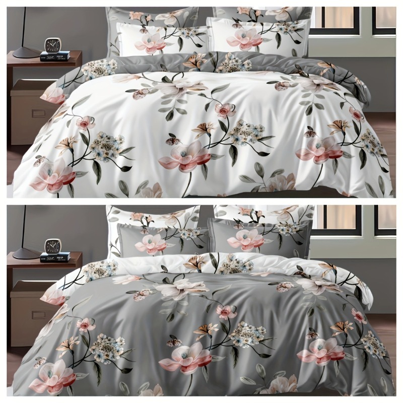 2/3PCS Set Sprei Motif Bunga H - Aesthetic Floral Duvet Cover ulasan dan harga