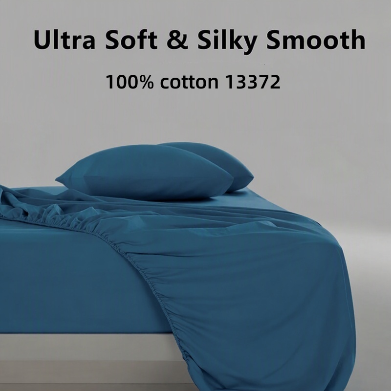 4Pcs Set Sprei Ukuran King 100 - Fitted Bed Sheets Deep Pocket ulasan dan harga