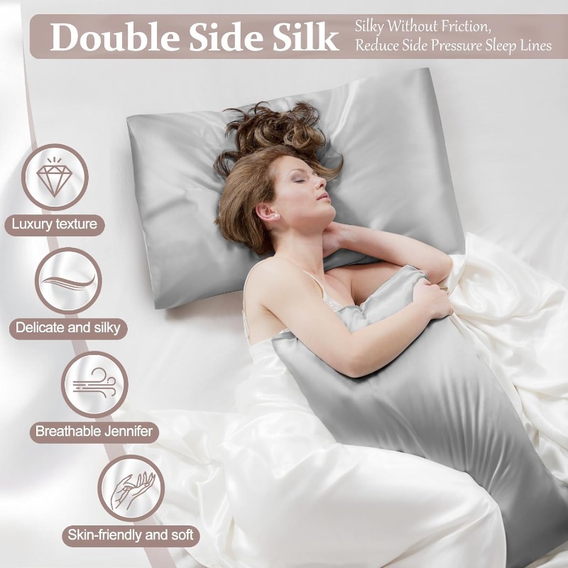 2pcs Sarung Bantal Satin Sutra - Satin Silk Pillowcase Hair Skin ulasan dan harga