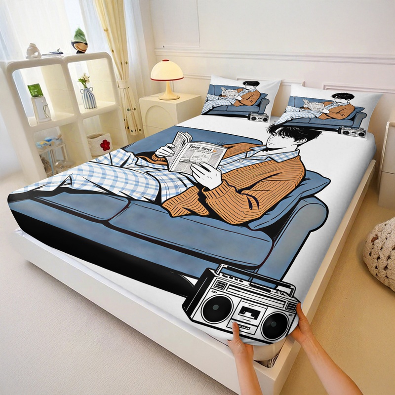 Set Sprei Kasur Elastis Motif  - Fitted Bed Sheets Deep Pocket ulasan dan harga