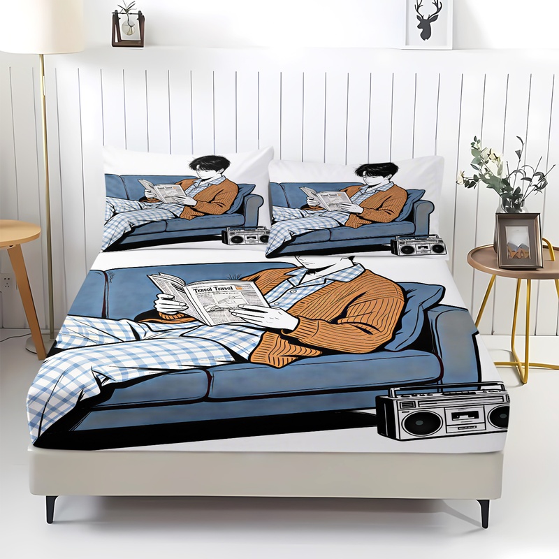 Set Sprei Kasur Elastis Motif  - Fitted Bed Sheets Deep Pocket ulasan dan harga