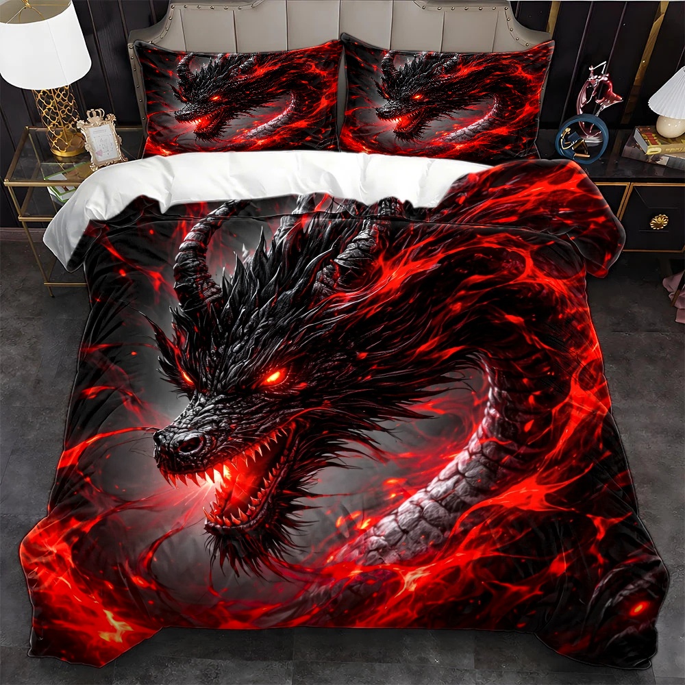 3Pc Set Sarung Selimut Naga Hi - Duvet Cover Sets With Zipper ulasan dan harga