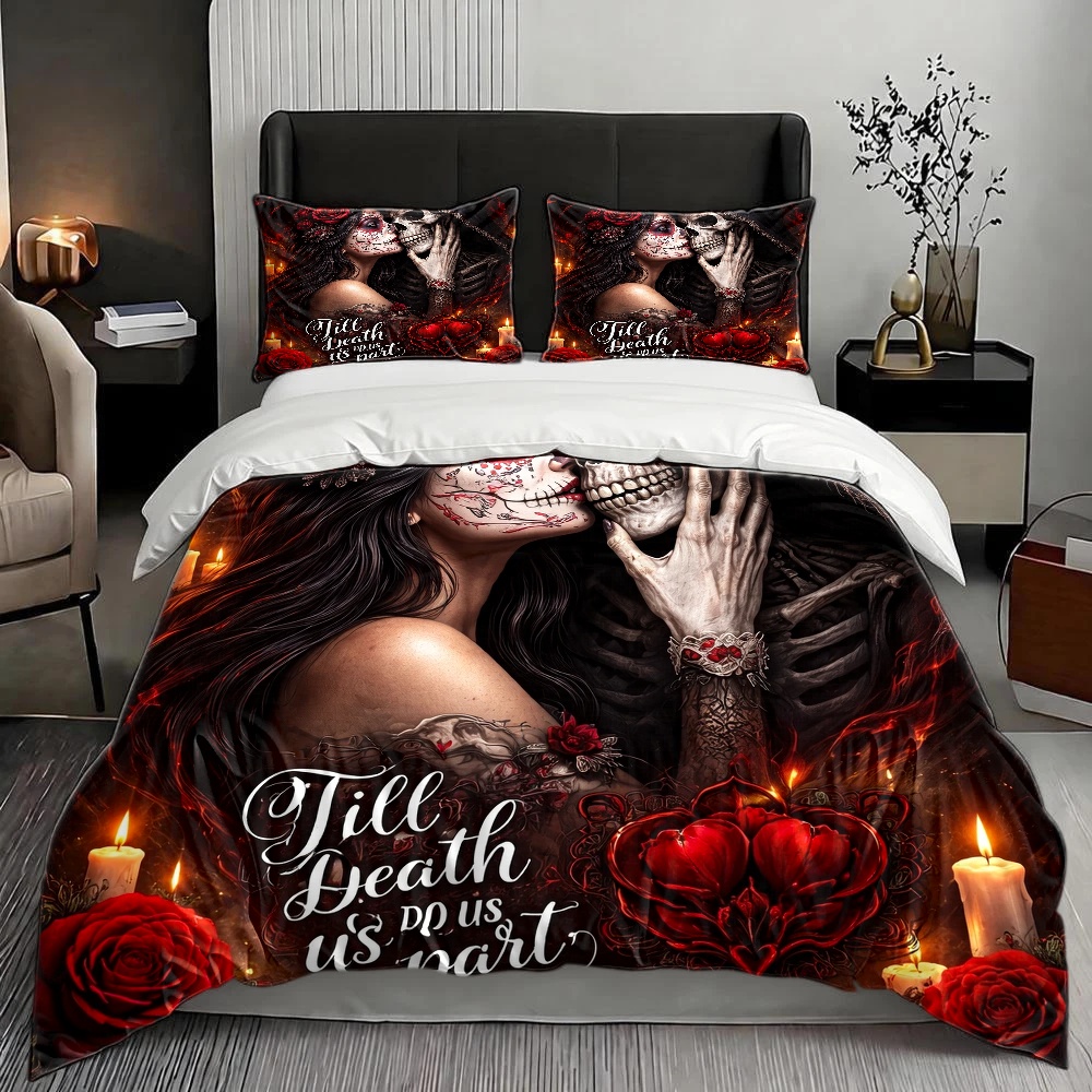 Set Sprei Bertema Skull Rose 