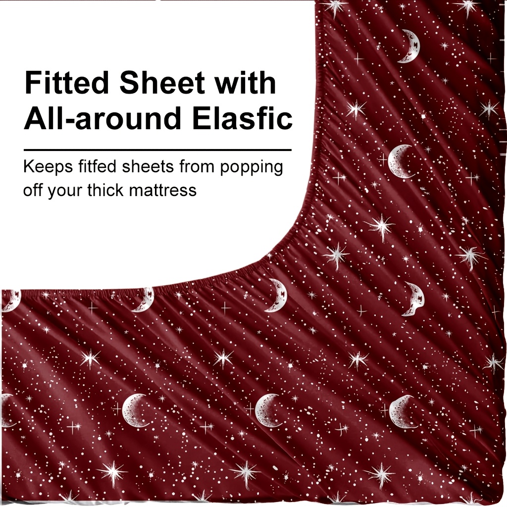 4Pcs Set Sprei Microfiber Moti - Fitted Bed Sheets Deep Pocket ulasan dan harga