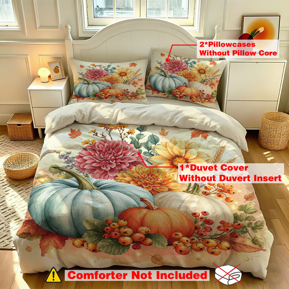 Set Sprei 3Pcs Motif Bunga Lab - Aesthetic Floral Duvet Cover ulasan dan harga