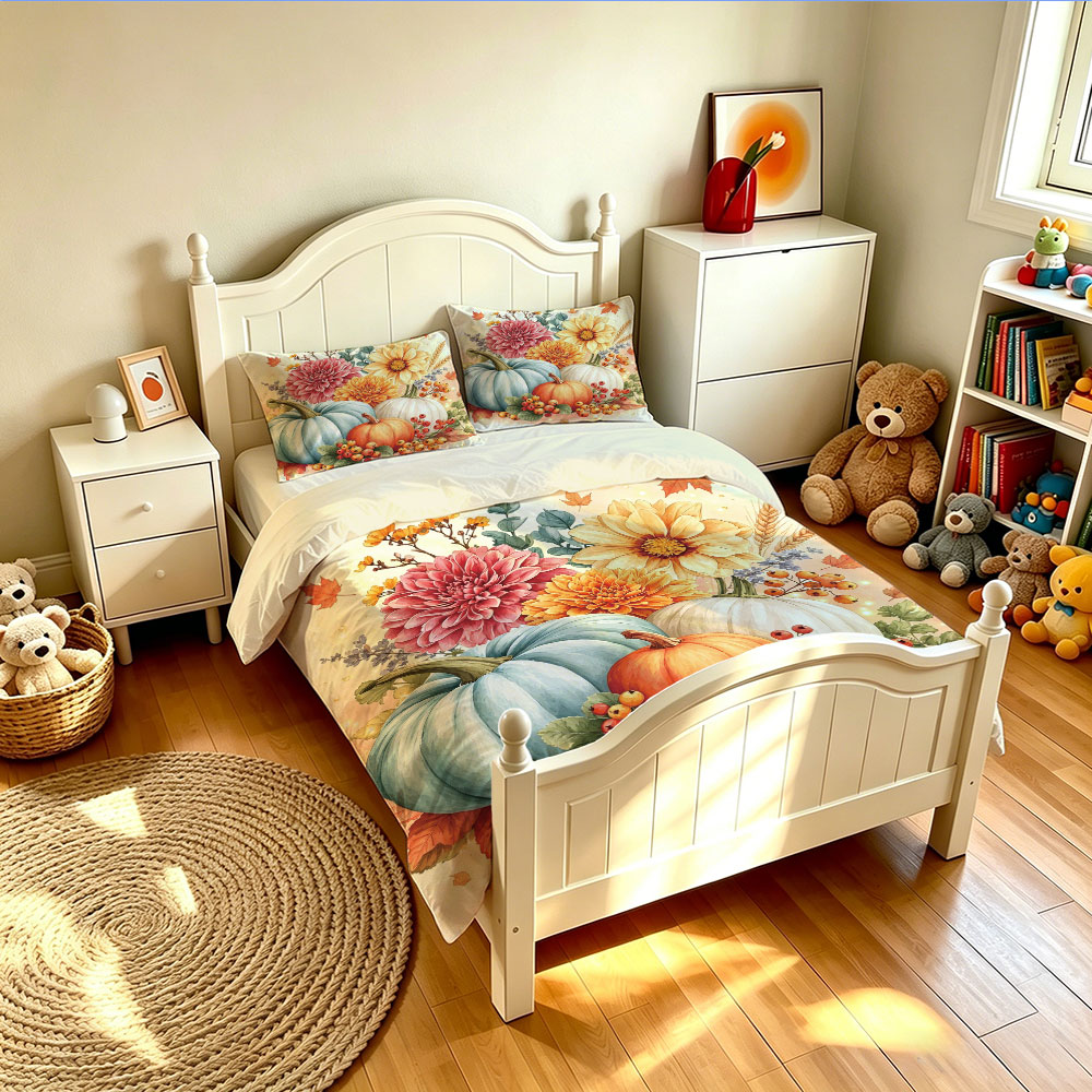 Set Sprei 3Pcs Motif Bunga Lab - Aesthetic Floral Duvet Cover ulasan dan harga