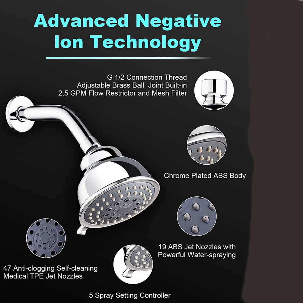1 Buah Kepala Pancuran Kamar M - High Pressure Shower Head Handheld ulasan dan harga