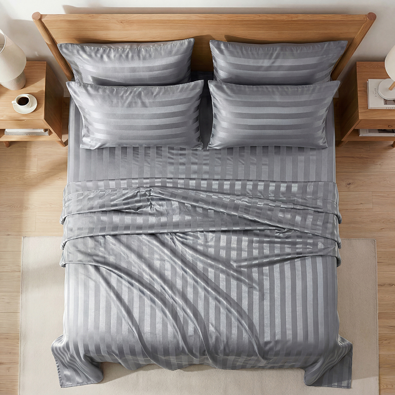 Set Sprei Satin Bergaris Anti  - Fitted Bed Sheets Deep Pocket ulasan dan harga