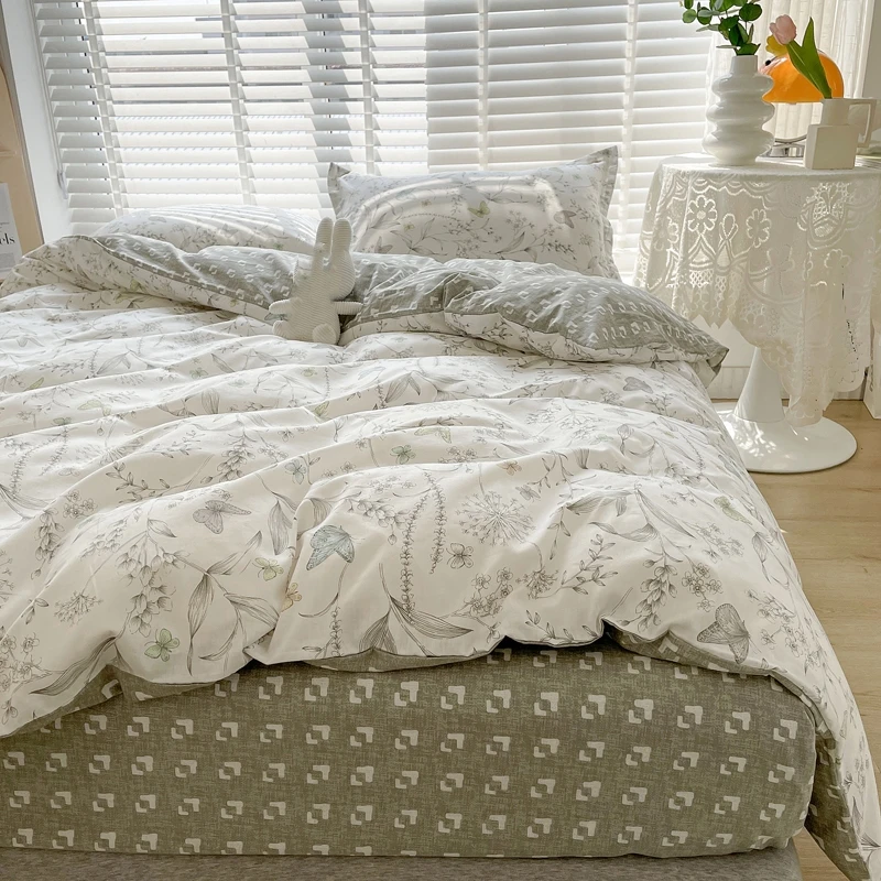 3 buah Set penutup selimut kat - Aesthetic Floral Duvet Cover ulasan dan harga
