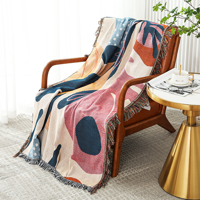 Tekstil City Ins pola tanaman  - Boho Throw Blanket Fringe ulasan dan harga